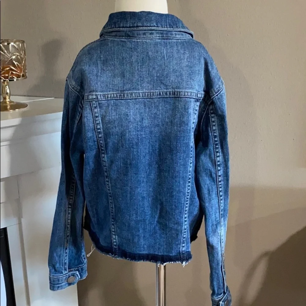 DL1961 Manning Mid Wash Denim Raw Hem Jacket